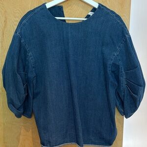 Tibi Dark Blue Denim Blouse